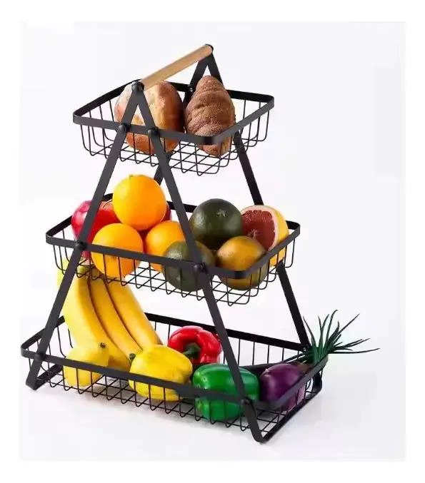 ORGANIZADOR MULTIFUNCIONAL PARA FRUTAS Y VERDURAS CON 3 NIVELES APILABLES - 1