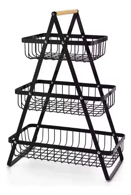 ORGANIZADOR MULTIFUNCIONAL PARA FRUTAS Y VERDURAS CON 3 NIVELES APILABLES - 2