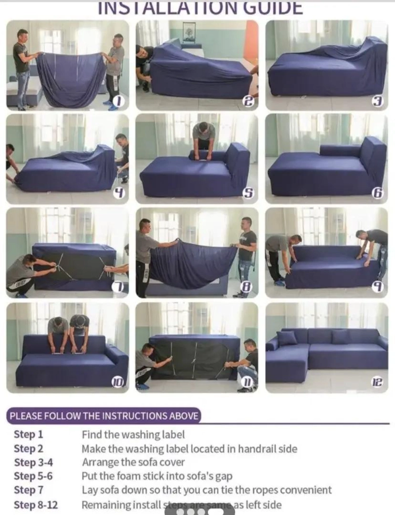 FUNDA PARA SOFA DE 3 CUERPOS TIPO L DE 230X180 CM CON 2 FUNDAS - 5