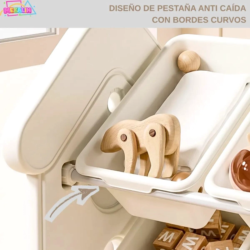 ORGANIZADOR PARA JUGUETES CON 9 BANDEJAS Y 3 NIVELES DE ALMACENAMIENTO - 3