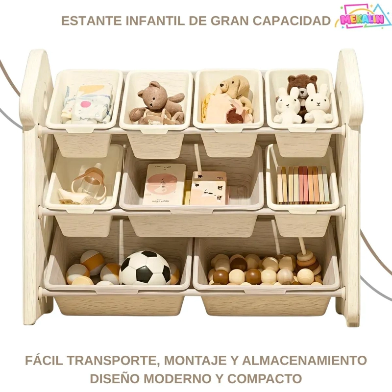 ORGANIZADOR PARA JUGUETES CON 9 BANDEJAS Y 3 NIVELES DE ALMACENAMIENTO - 4