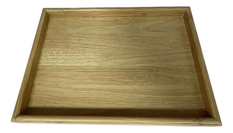 SET DE 2 BANDEJAS DECORATIVAS DE BAMBU PARA DESAYUNO - 2