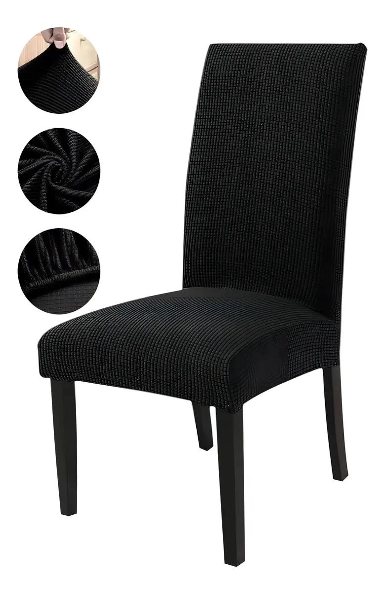 SET DE 6 FUNDAS ELASTICAS PARA SILLAS DE COMEDOR CON TEXTURA SPANDEX - 2