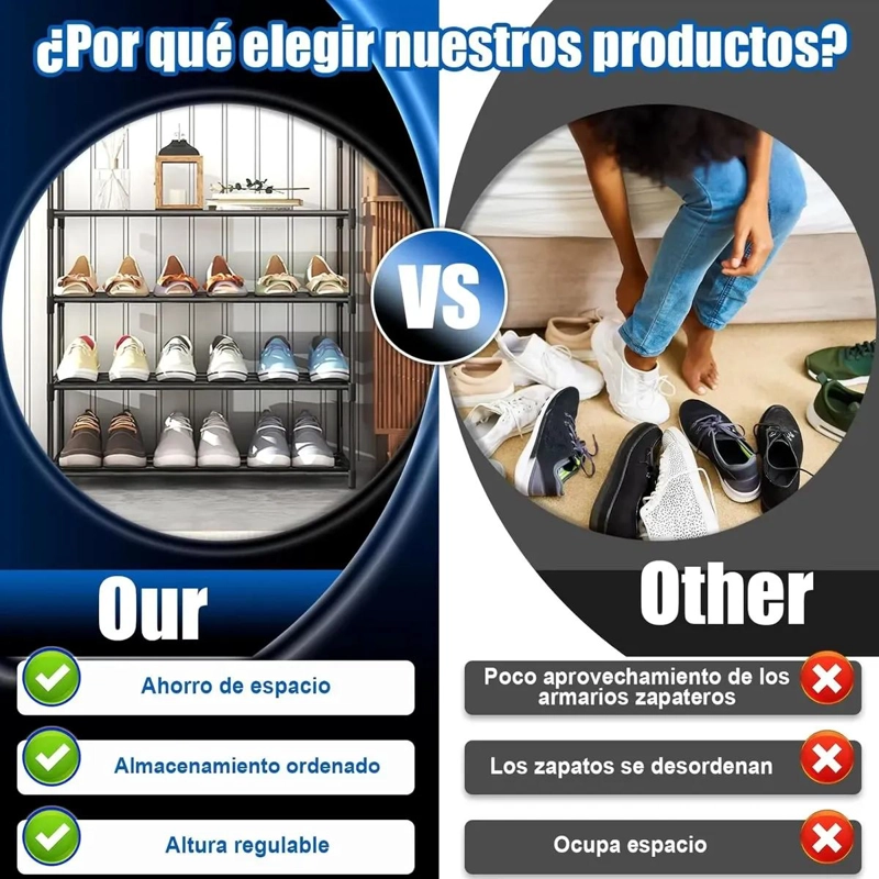 ORGANIZADOR DE ZAPATOS DE 4 NIVELES CON DISEÑO ARMABLE Y RESISTENTE - 2