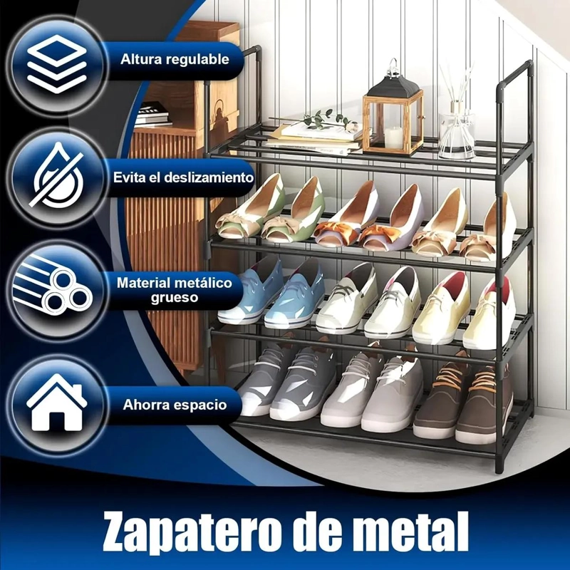 ORGANIZADOR DE ZAPATOS DE 4 NIVELES CON DISEÑO ARMABLE Y RESISTENTE - 5