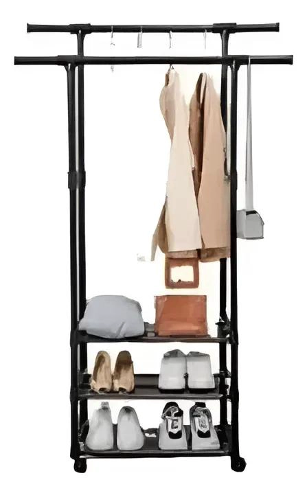 ORGANIZADOR PERCHERO DOBLE COLGADOR PARA ROPA 95X55X164 CM - 2