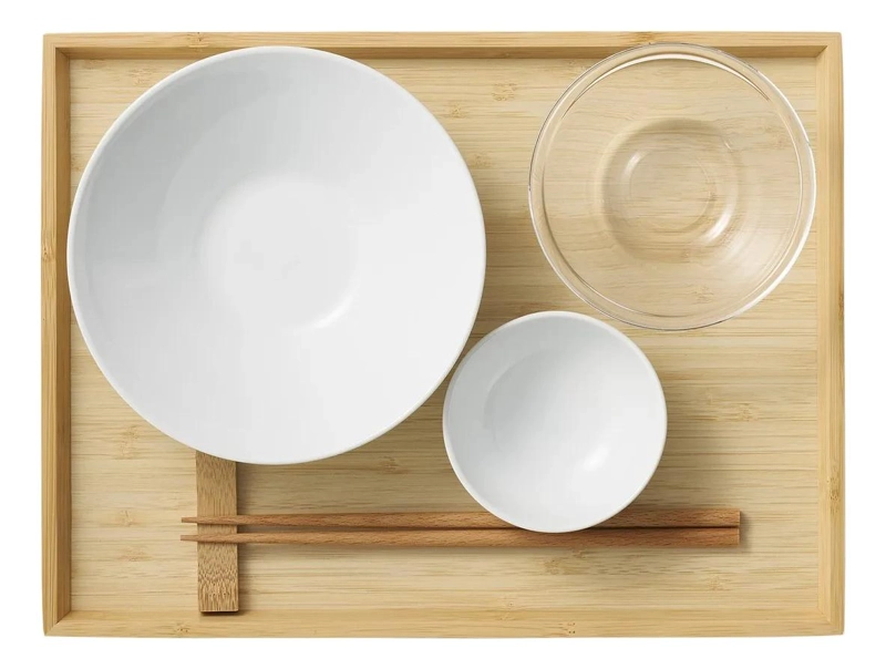 BANDEJA PARA SERVIR DE BAMBU NATURAL RESISTENTE 25X33 CM - 3