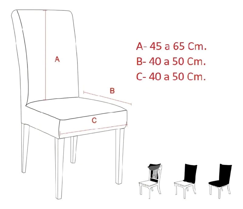 PACK DE 6 FUNDAS PARA SILLAS DE COMEDOR EN TELA GRUESA PREMIUM - 4