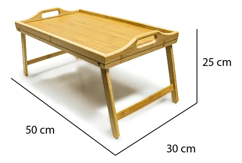 BANDEJA DE DESAYUNO DE BAMBU CON PATAS PLEGABLES PARA CAMA - 4