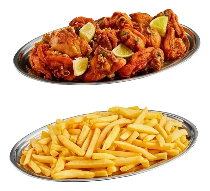 SET DE 12 BANDEJAS OVALADAS DE ACERO INOXIDABLE PARA ENSALADAS Y COMIDAS DE 30CM - 4