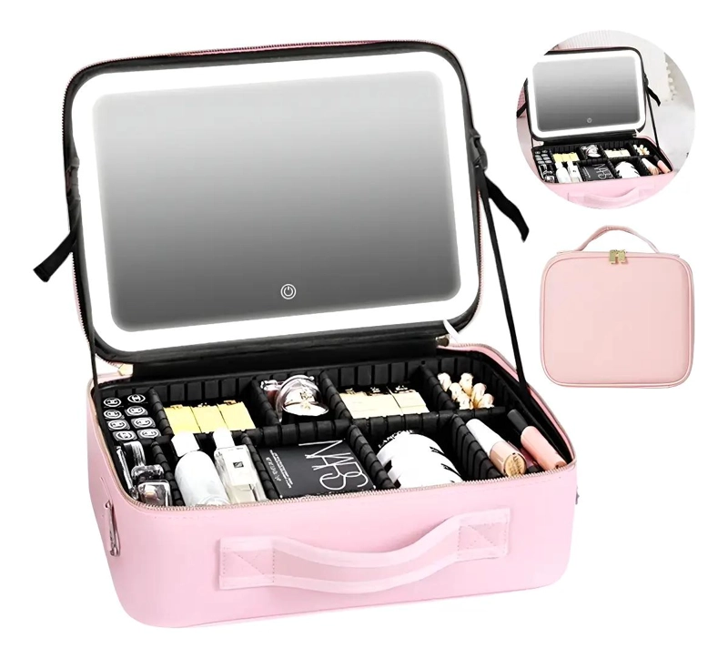 ORGANIZADOR DE MAQUILLAJE CON LUZ LED PARA COSME TICOS - 1