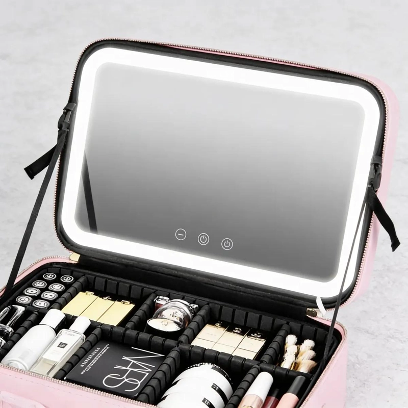 ORGANIZADOR DE MAQUILLAJE CON LUZ LED PARA COSME TICOS - 4