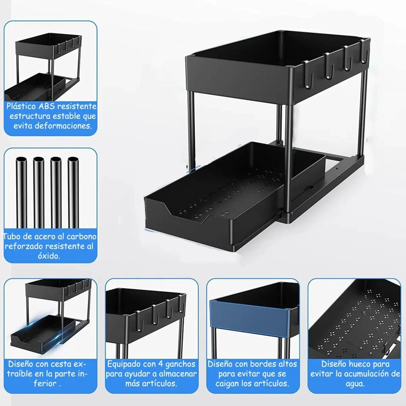 SET DE ORGANIZADORES PARA BAJO LAVAPLATOS CON 2 NIVELES - 3