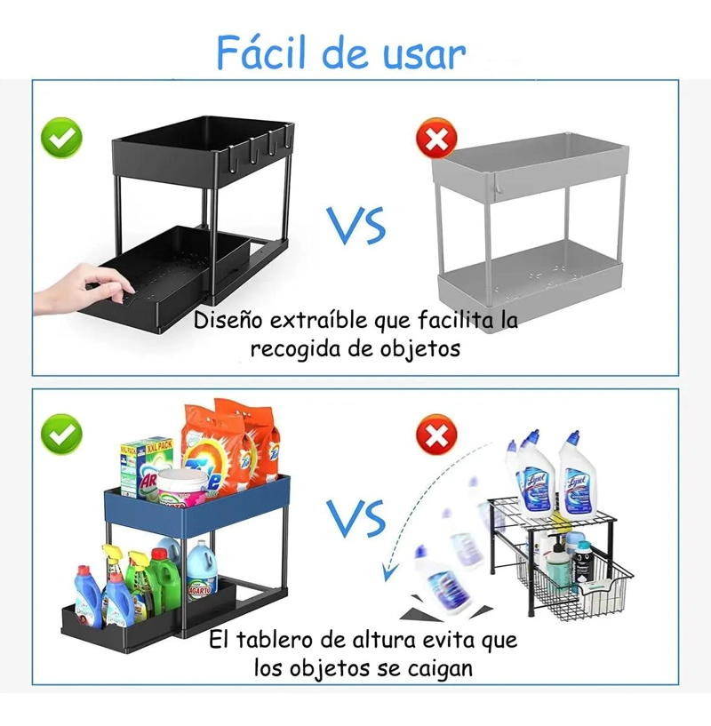 SET DE ORGANIZADORES PARA BAJO LAVAPLATOS CON 2 NIVELES - 4