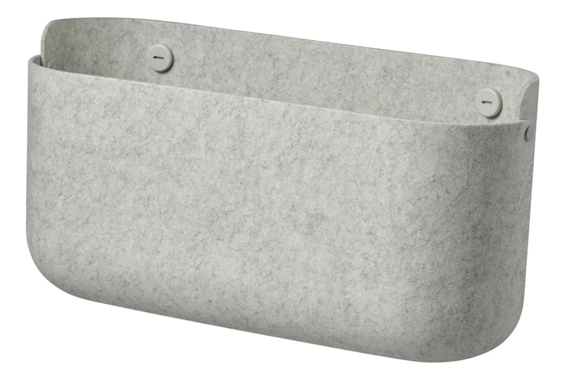CANASTO ORGANIZADOR DE PARED GRIS EN POLIE STER 34X17X11 CM - 1
