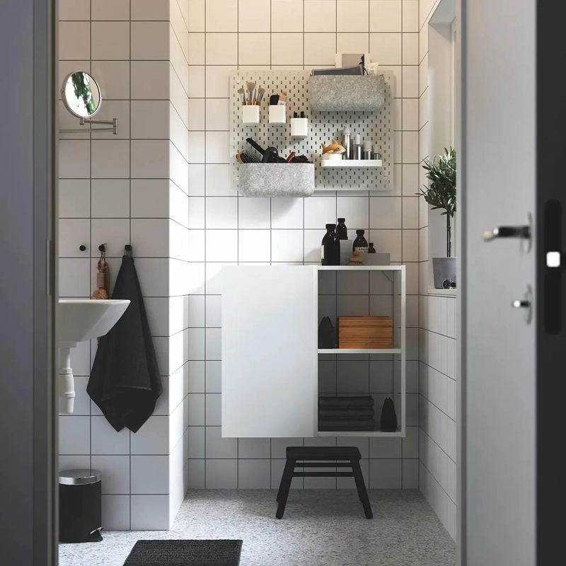 CANASTO ORGANIZADOR DE PARED GRIS EN POLIE STER 34X17X11 CM - 2