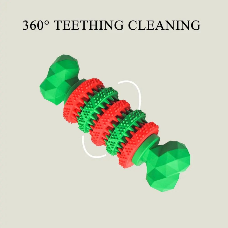 JUGUETE PARA PERRO EN FORMA DE HUESO Y MANCUERNA PARA LIMPIEZA DENTAL - 2