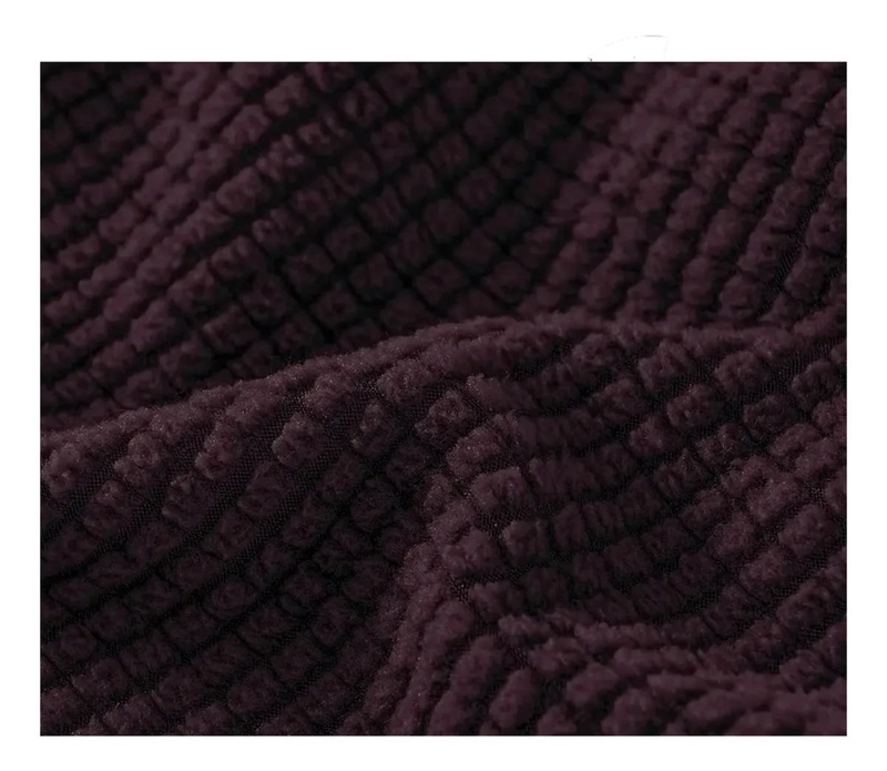 FUNDA PROTECTORA PARA SOFA DE CUATRO CUERPOS EN TELA CUADRILLE  CAFE - 3