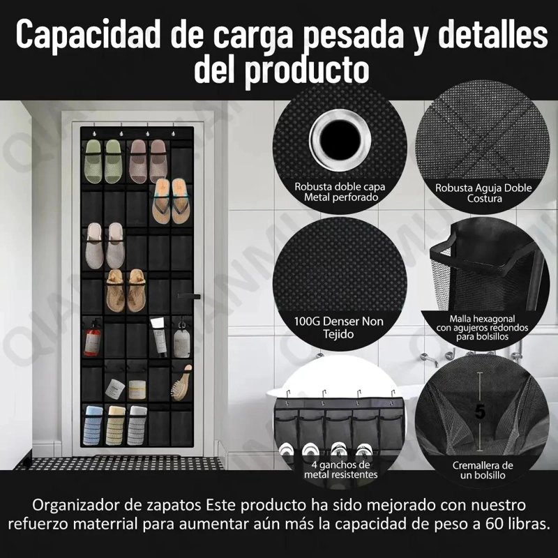 ORGANIZADOR COLGANTE PARA ZAPATOS CON 35 BOLSILLOS PARA PUERTA - 2