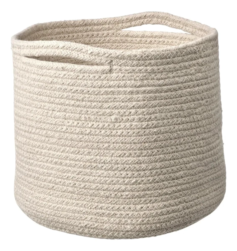 CANASTO ORGANIZADOR TRENZADO DE ALGODON NATURAL 25X23 CM - 1