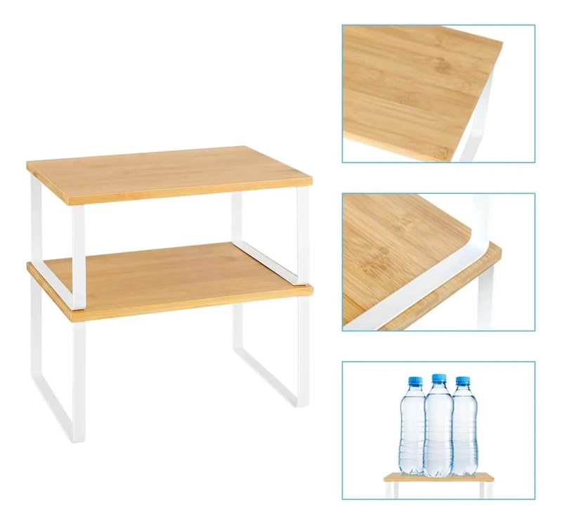 ORGANIZADOR APILABLE CON 2 REPISAS PARA VAJILLA Y LOZA - 4
