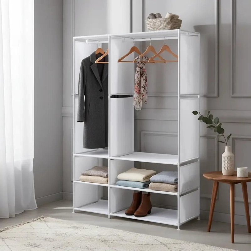 PERCHERO ORGANIZADOR DESMONTABLE CON ZAPATERO INTEGRADO 95X36X170 CM - 1