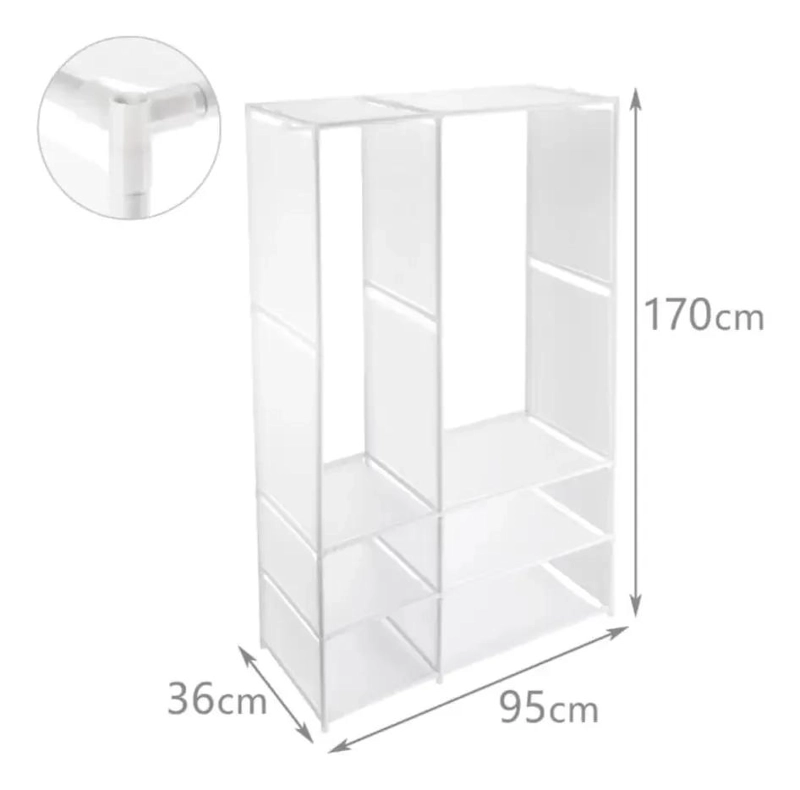 PERCHERO ORGANIZADOR DESMONTABLE CON ZAPATERO INTEGRADO 95X36X170 CM - 5