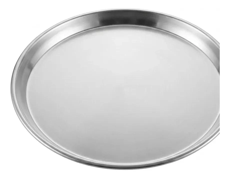 BANDEJA REDONDA DE ACERO INOXIDABLE PARA PIZZA DE 40 CM DE DIAMETRO - 4