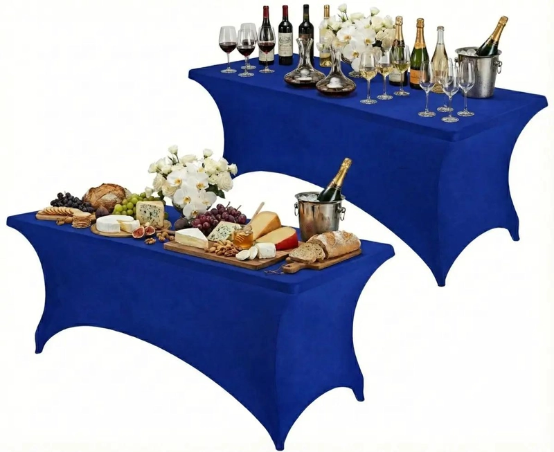 PACK DE 2 FUNDAS PARA MANTEL SPANDEX COLOR AZUL 183X75X75 CM - 1