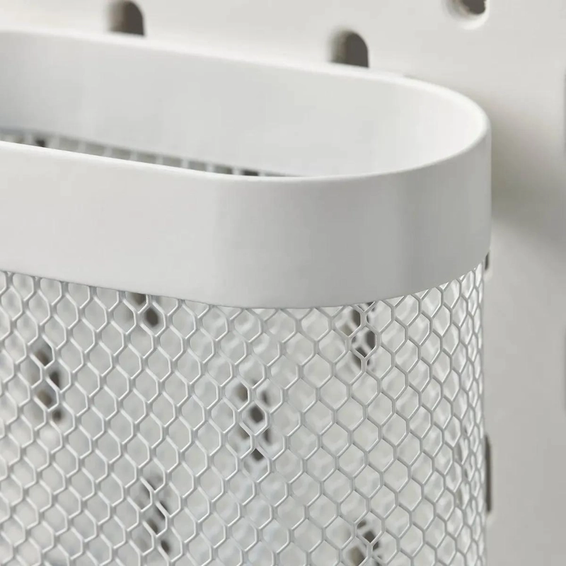 SET DE 3 CESTOS ORGANIZADORES DE METAL BLANCO PARA PARED 24X21 CM - 3
