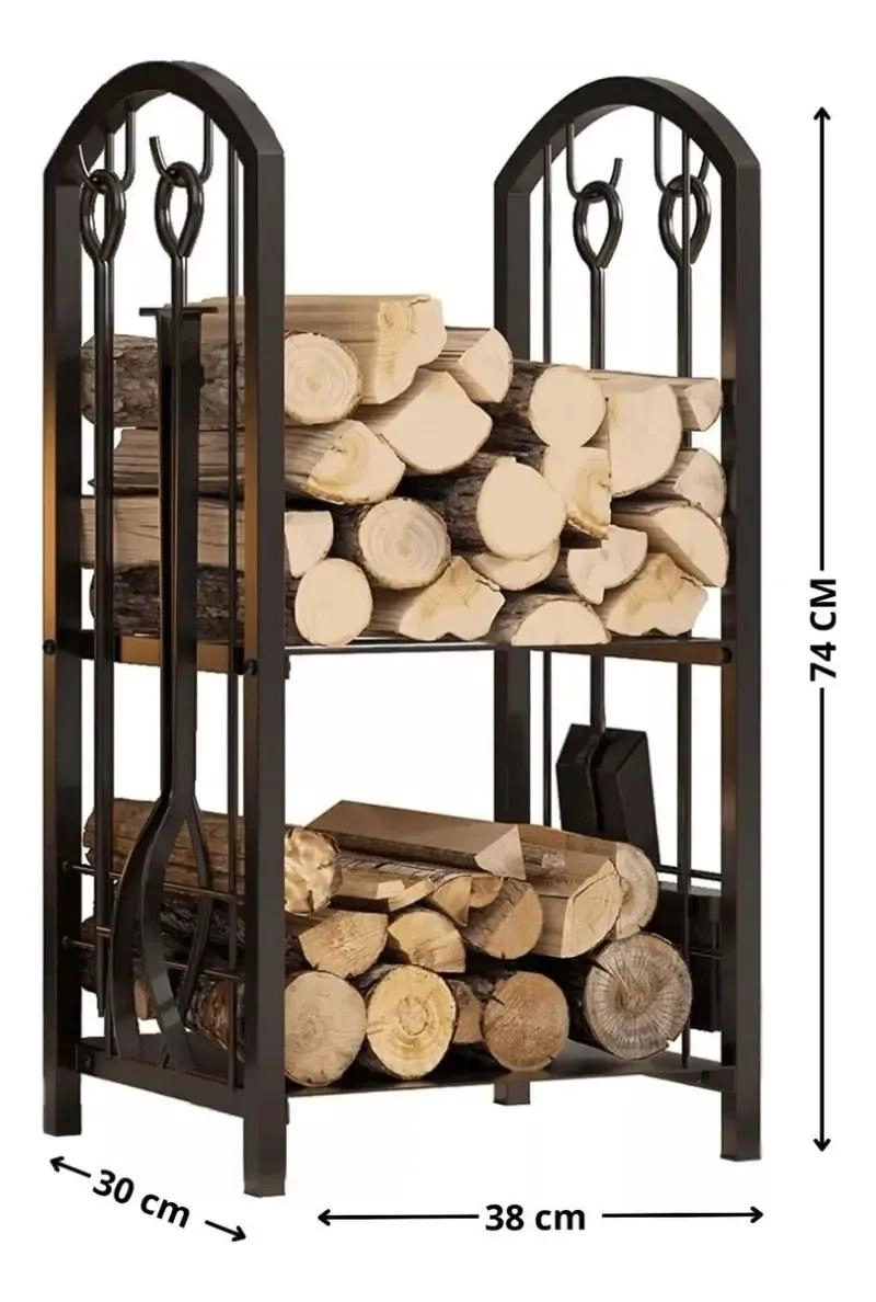 ORGANIZADOR METALICO PARA LEÑA CON CAPACIDAD DE 74 CM - 4