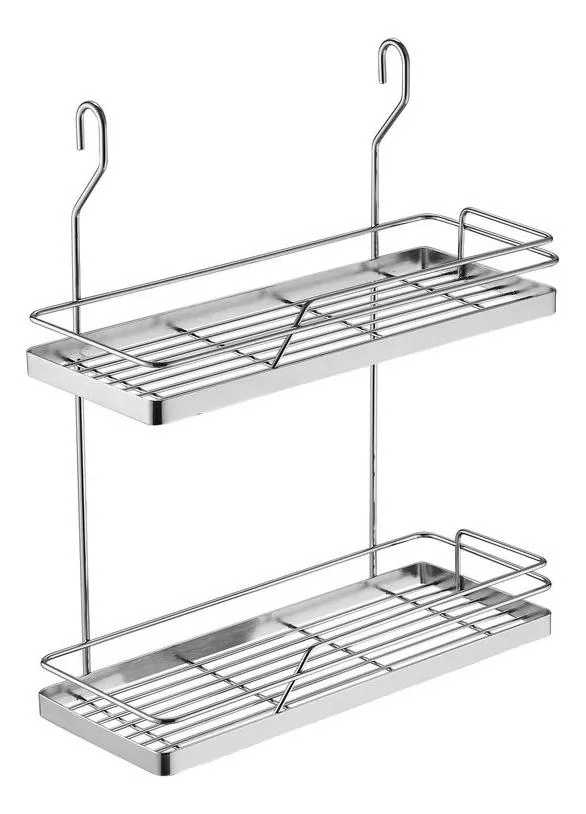 CANASTILLOS DOBLES MULTIUSO DE ACERO PARA ORGANIZACION EN COCINA Y BAÑO - 1