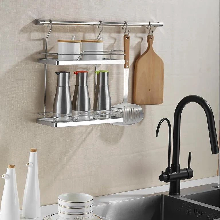 CANASTILLOS DOBLES MULTIUSO DE ACERO PARA ORGANIZACION EN COCINA Y BAÑO - 3