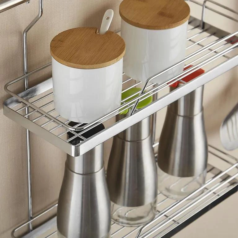 CANASTILLOS DOBLES MULTIUSO DE ACERO PARA ORGANIZACION EN COCINA Y BAÑO - 4