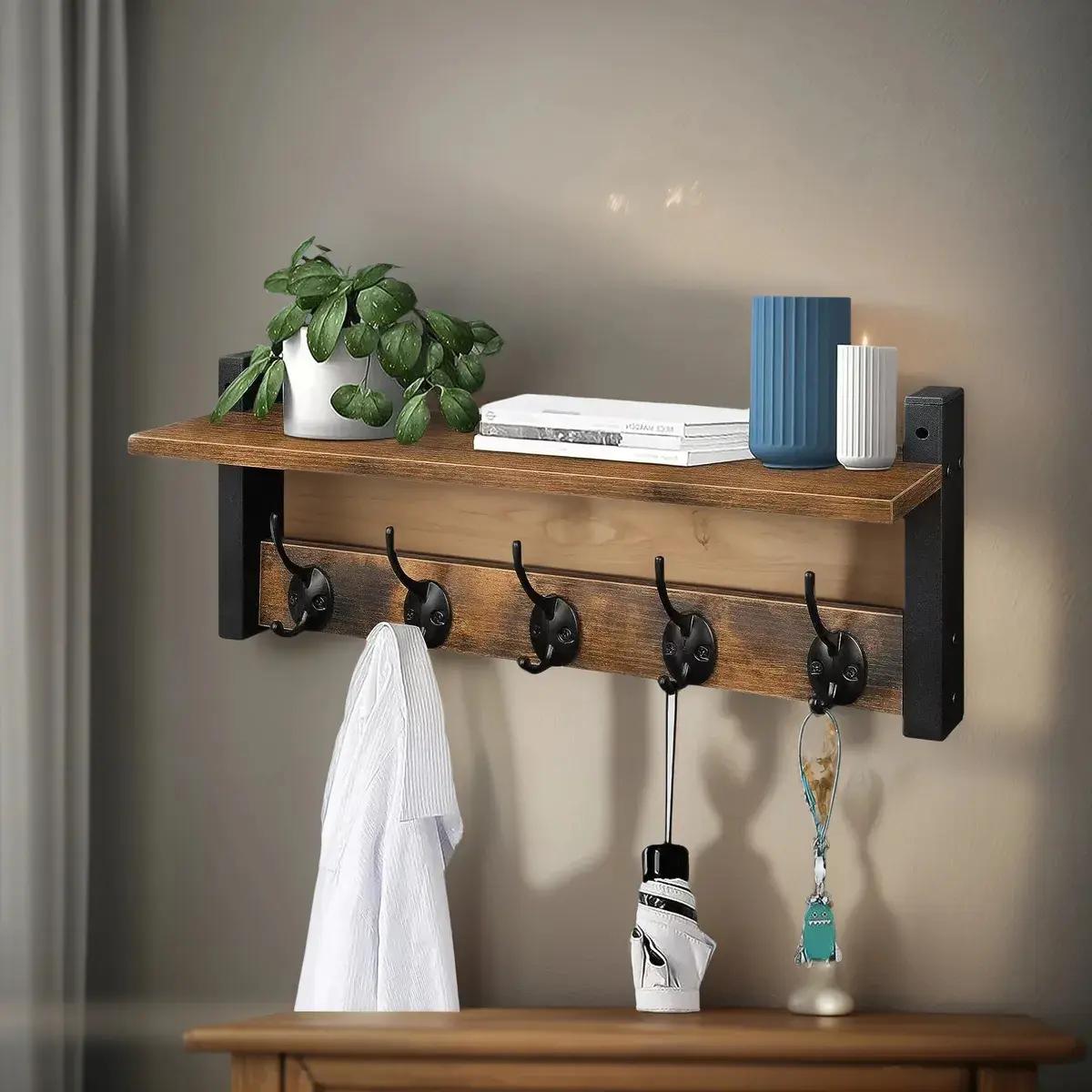 ESTANTE DE PARED CON PERCHERO Y REPISA PARA ORGANIZACION - 1