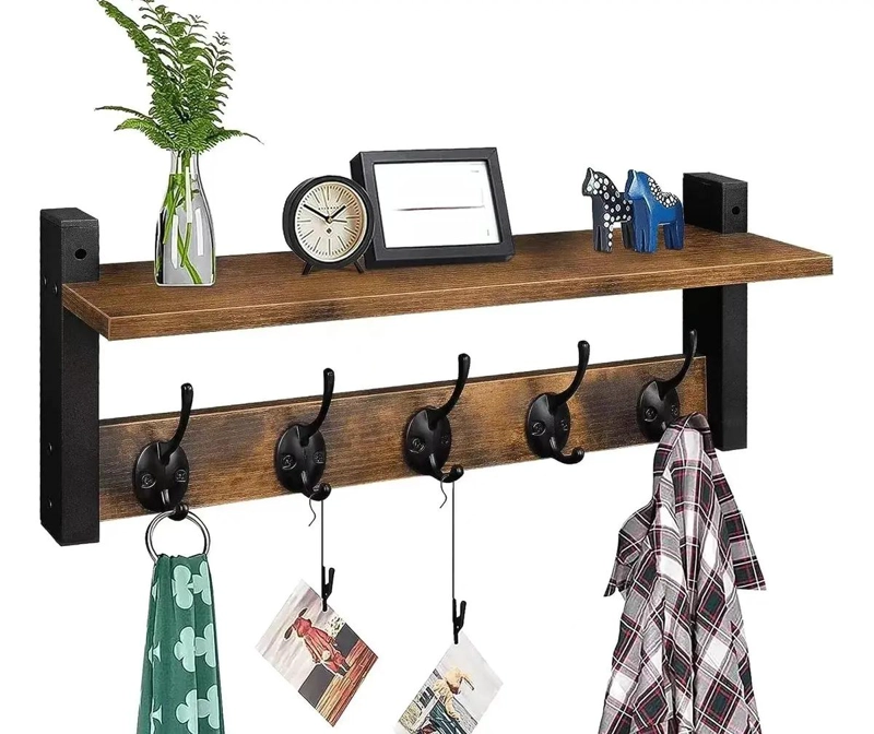 ESTANTE DE PARED CON PERCHERO Y REPISA PARA ORGANIZACION - 3