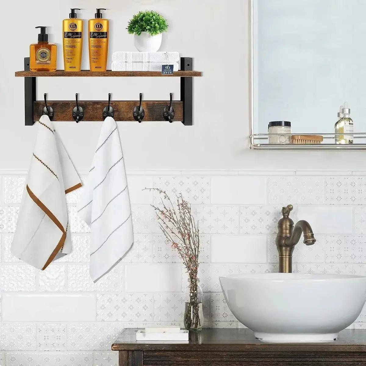 ESTANTE DE PARED CON PERCHERO Y REPISA PARA ORGANIZACION - 5
