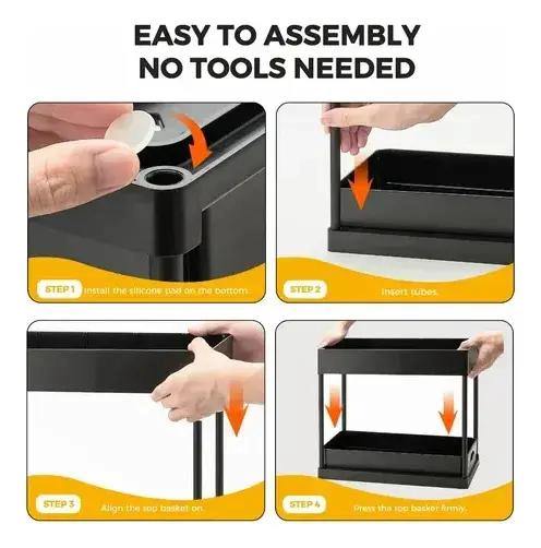 ORGANIZADOR EXTRAIBLE PARA BAJO LAVAPLATOS CON 2 UNIDADES PARA COCINA Y BAÑO - 4