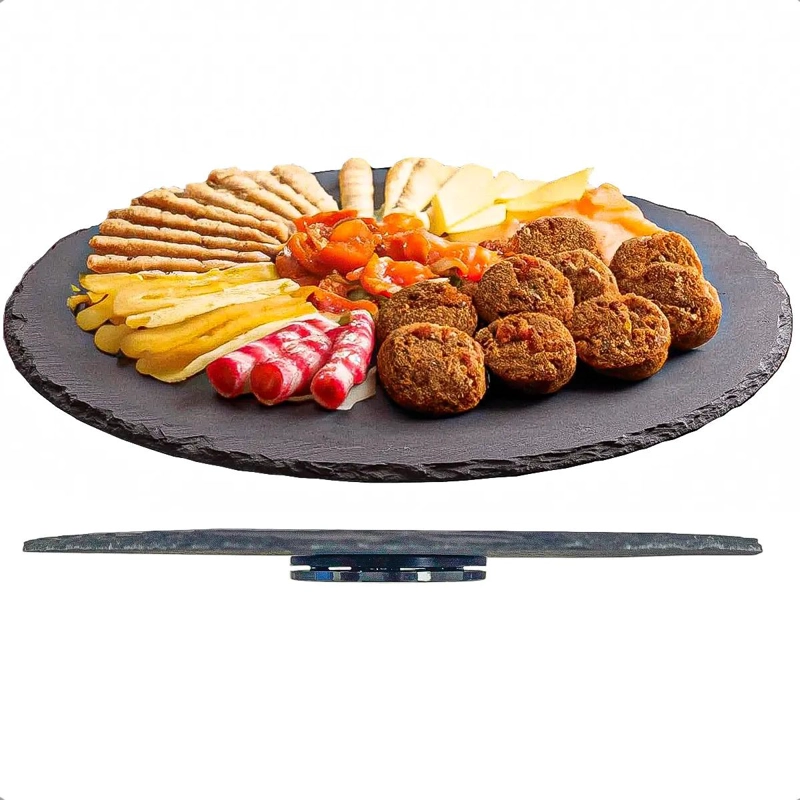 PLATO GIRATORIO DE PIEDRA PIZARRA DE 33 CM PARA SERVIR - 1