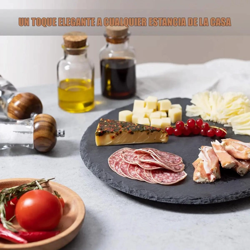 PLATO GIRATORIO DE PIEDRA PIZARRA DE 33 CM PARA SERVIR - 3