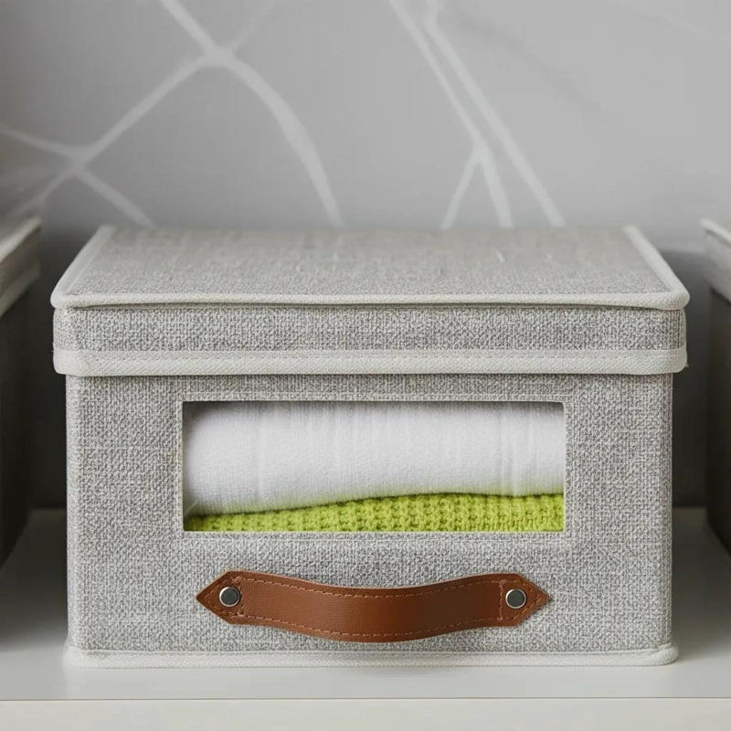 CAJA ORGANIZADORA DE TELA CON DIMENSIONES 30X30X16 CM PARA ALMACENAMIENTO - 3