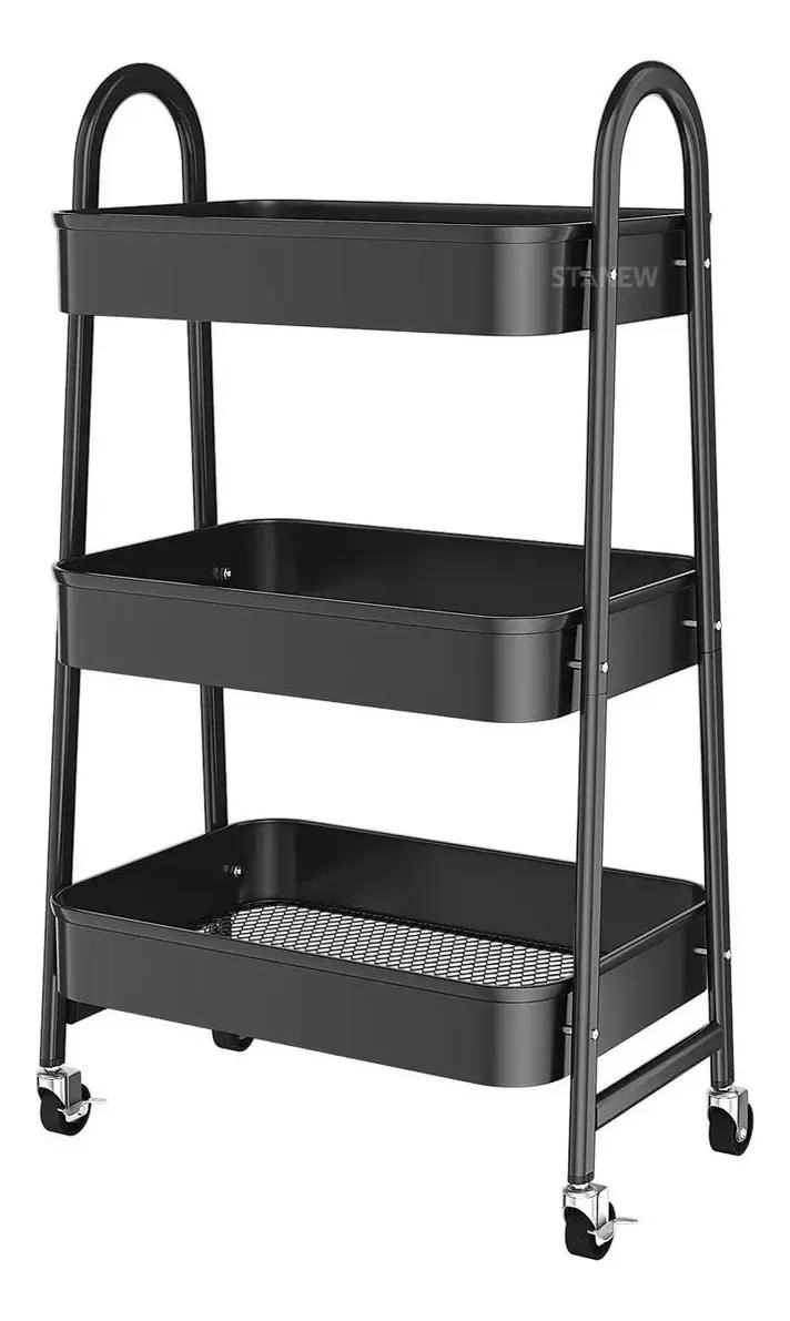 CARRITO ORGANIZADOR DE ALMACENAMIENTO CON TRES NIVELES Y RUEDAS - 1
