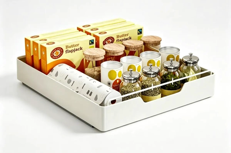 ORGANIZADOR DE COCINA CON REPISA EXTRAIBLE Y BANDEJA DESPLEGABLE PARA OPTIMIZAR - 2