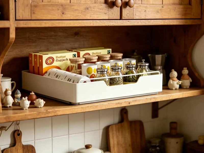 ORGANIZADOR DE COCINA CON REPISA EXTRAIBLE Y BANDEJA DESPLEGABLE PARA OPTIMIZAR - 3