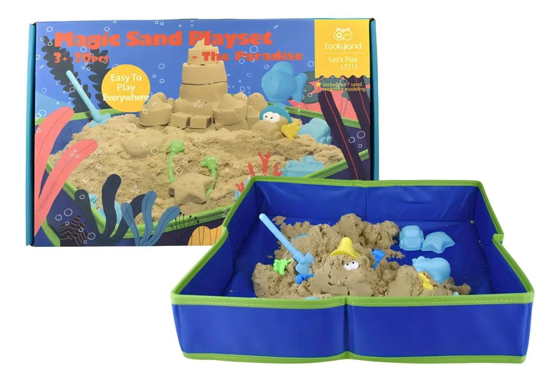 ARENA MAGICA PARA MODELAR CON MOLDES Y CAJA DE ALMACENAMIENTO 2 KG - 1