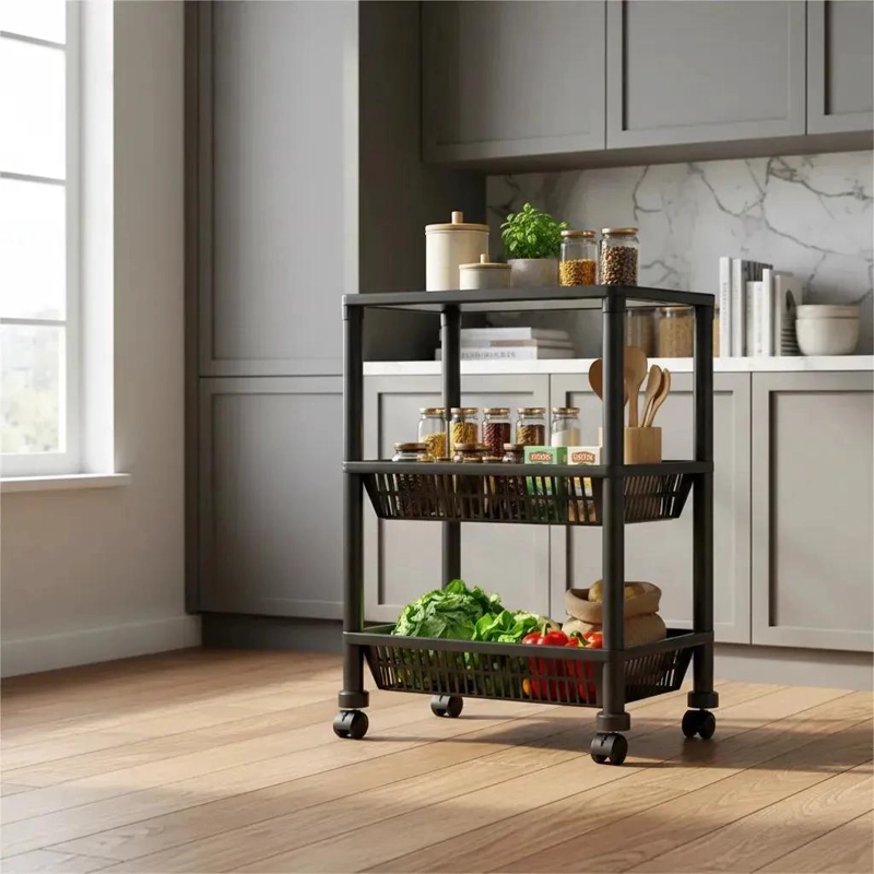 ESTANTE CARRITO ORGANIZADOR MODULAR DE 3 NIVELES MULTIUSO PARA ALMACENAMIENTO - 4