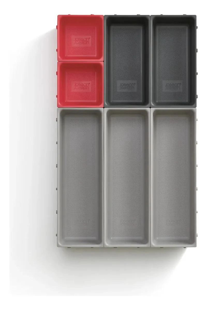 SET DE BANDEJAS ORGANIZADORAS DUO EN COLOR GRIS CON 7 COMPARTIMENTOS - 1