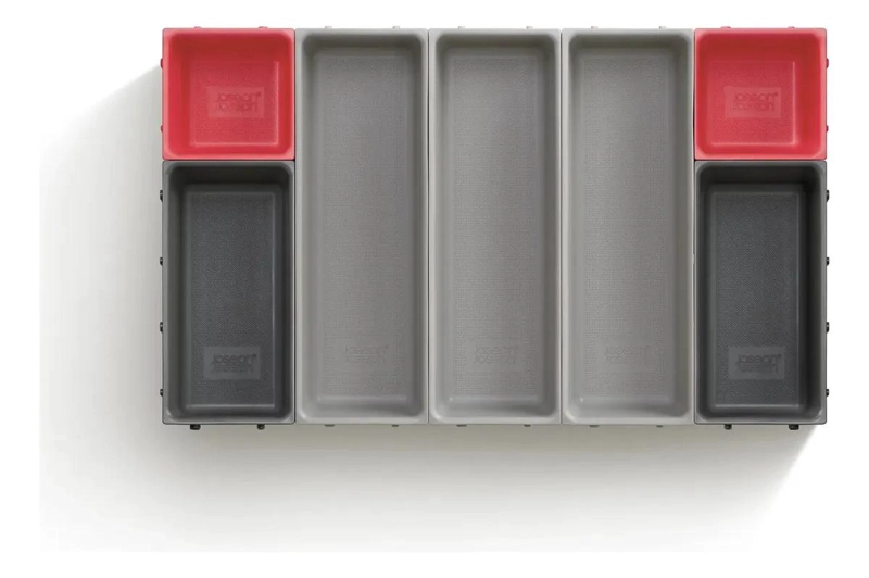 SET DE BANDEJAS ORGANIZADORAS DUO EN COLOR GRIS CON 7 COMPARTIMENTOS - 2