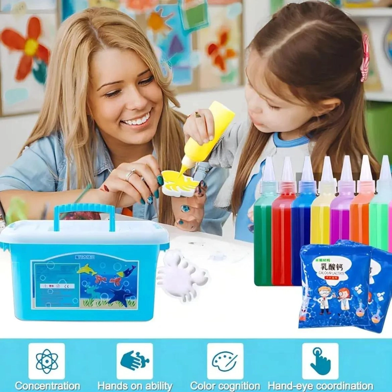 JUEGO DIDACTICO CON AGUA DE COLORES PARA NIÑOS 9 TONOS 120 ML - 2