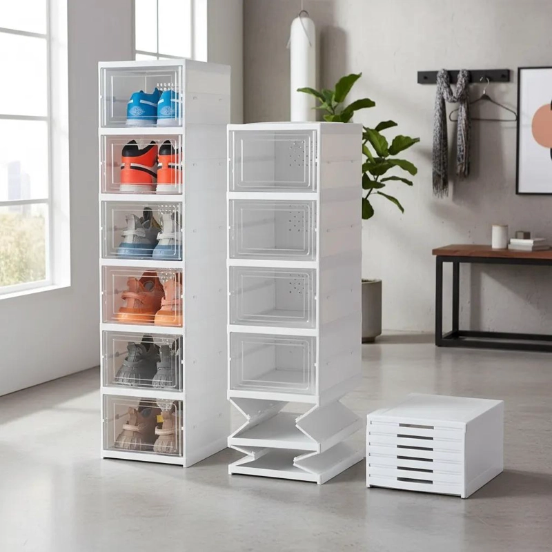 ZAPATERO PLASTICO BLANCO CON CAPACIDAD PARA 6 PARES Y 6 NIVELES - 1